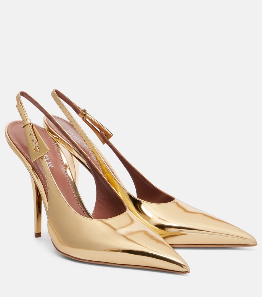 Paris Texas Jessica 105 Patent Leather Slingback Pumps In Gold