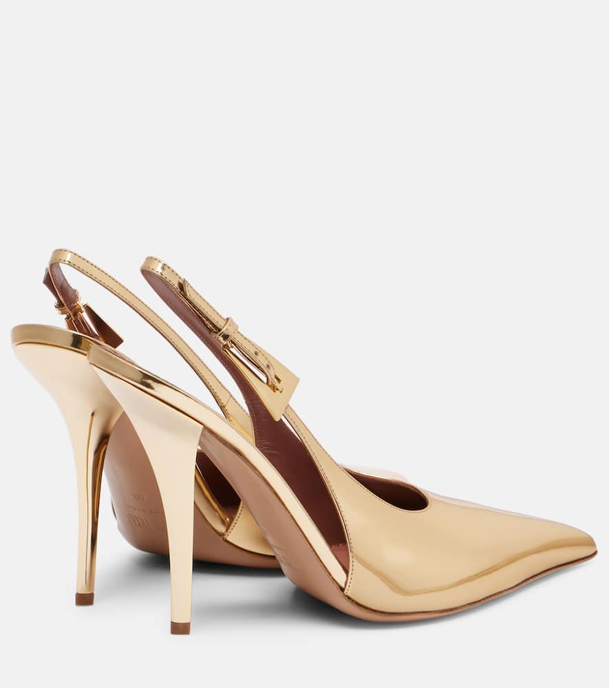 Paris Texas Jessica 105 Patent Leather Slingback Pumps In Gold