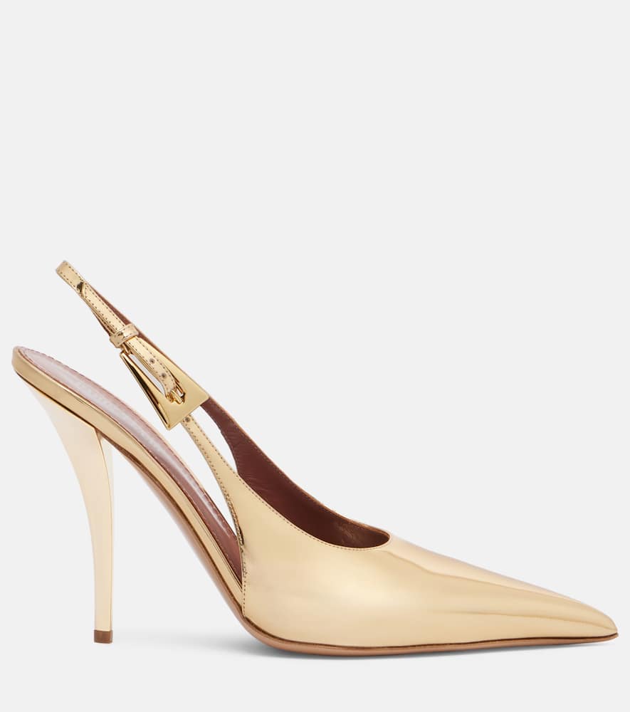 Paris Texas Jessica 105 Patent Leather Slingback Pumps In Gold