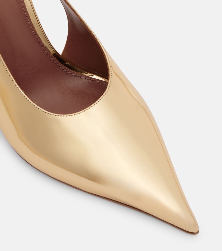 Paris Texas Jessica 105 Patent Leather Slingback Pumps In Gold