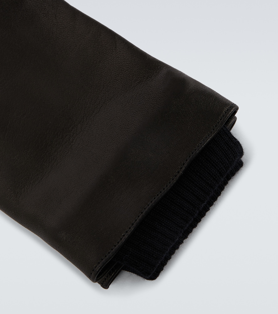  Saint Laurent Saint Laurent Handschuhe Cassandre Aus Leder Mit Wolle 