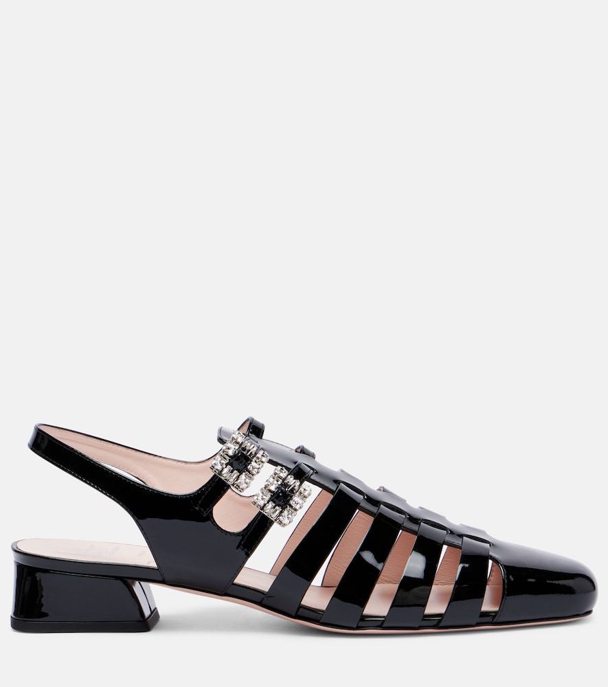  Roger Vivier Roger Vivier Mini Trã¨s Vivier 25 Patent Leather Sandals 