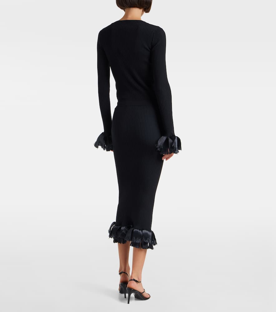 Fforme Riley Wool-blend Midi Skirt In Black