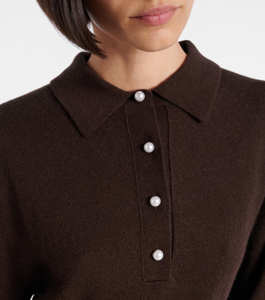 Jardin Des Orangers Knitted Wool And Cashmere Polo Dress In Brown