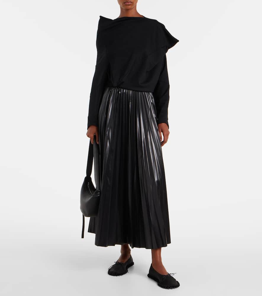 Junya Watanabe Pleated Detail Skirt In Black