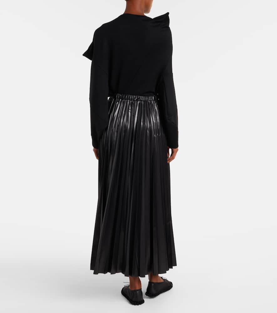Junya Watanabe Pleated Detail Skirt In Black