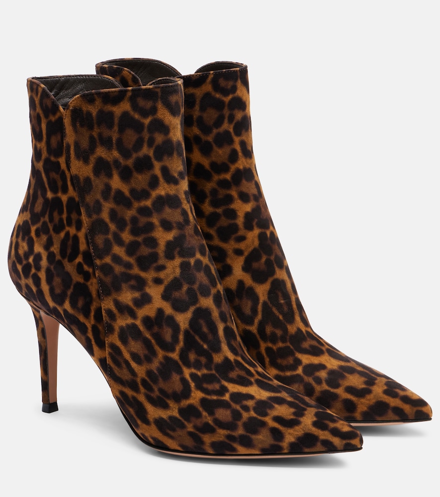 Gianvito Rossi Levy 85 leopard-print suede ankle boots
