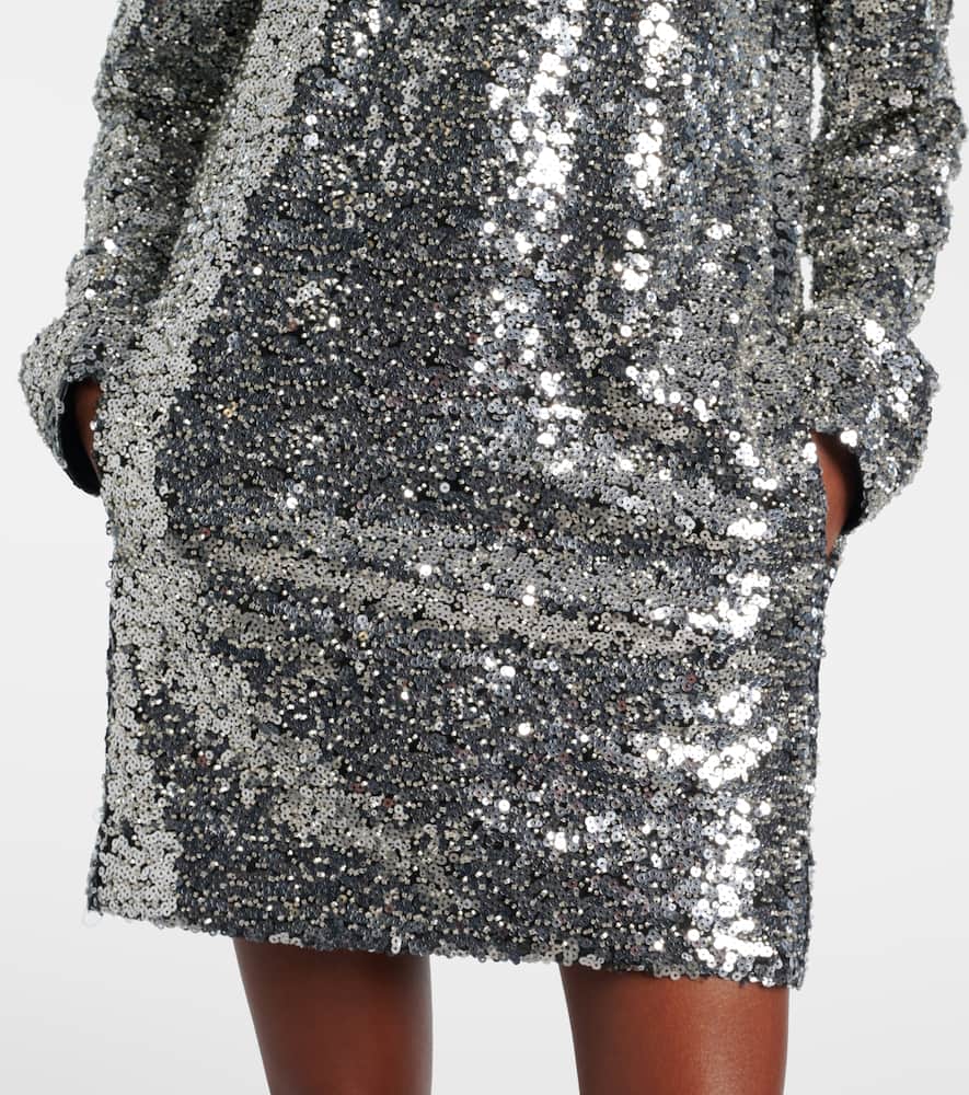 Isabel Marant Heliane Embellished Tulle Mini Dress In Multi