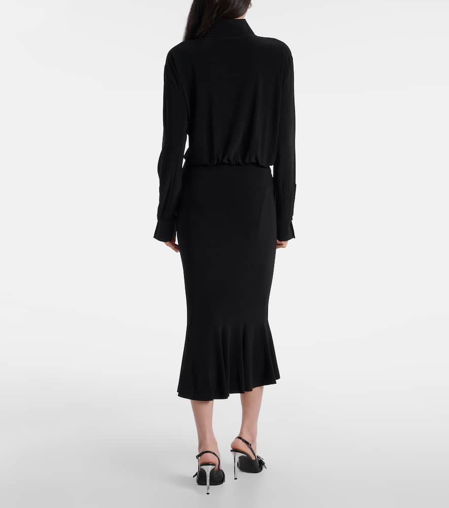 Norma Kamali Flared Midi Dress In Black