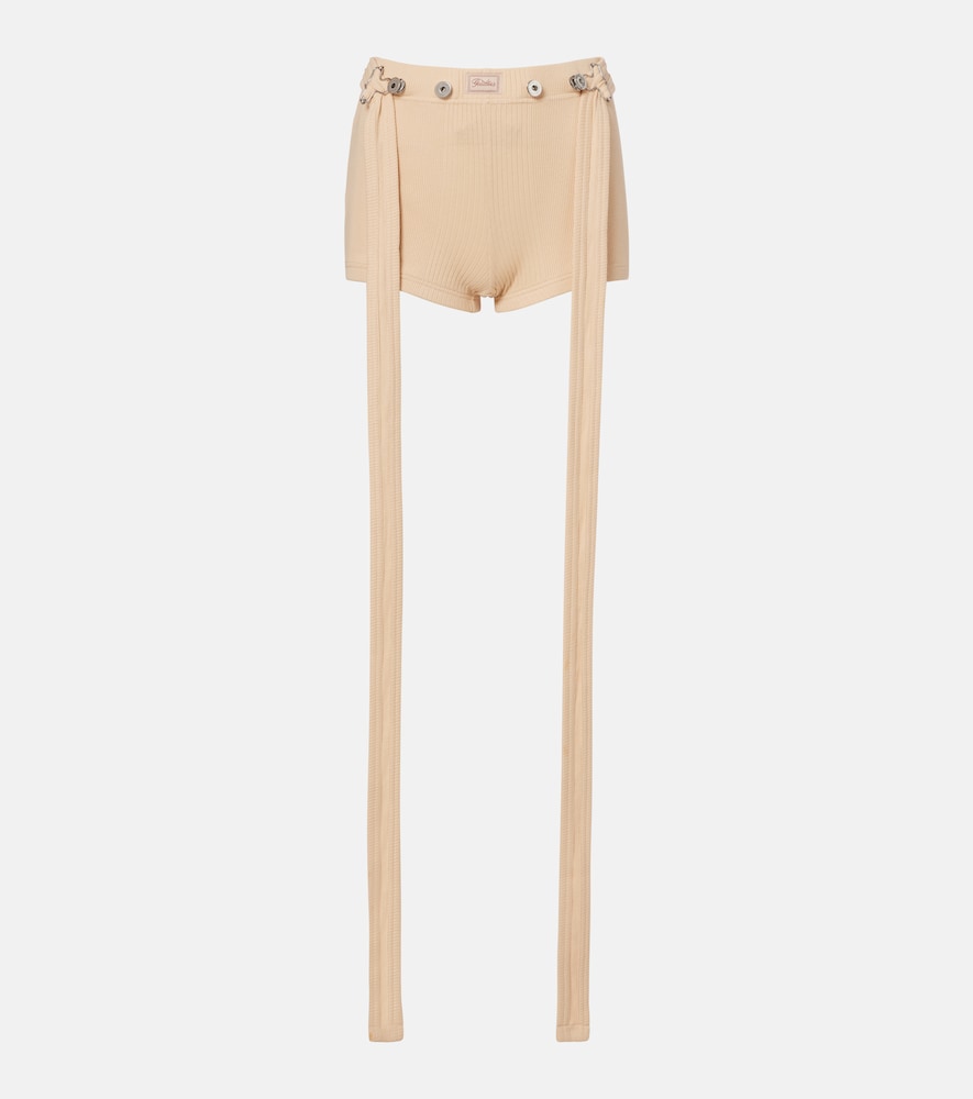 Jean Paul Gaultier Ribbed-knit cotton shorts