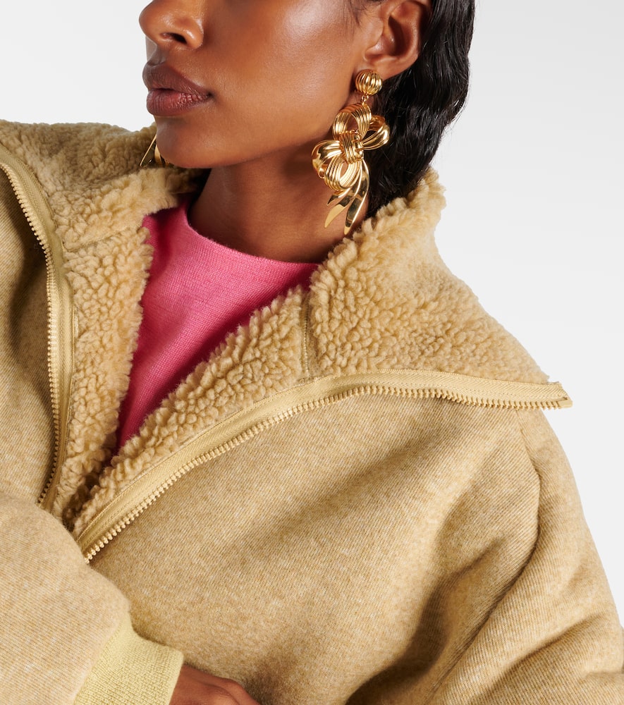 Miu Miu Bow-detail Clip-on Earrings In Gold