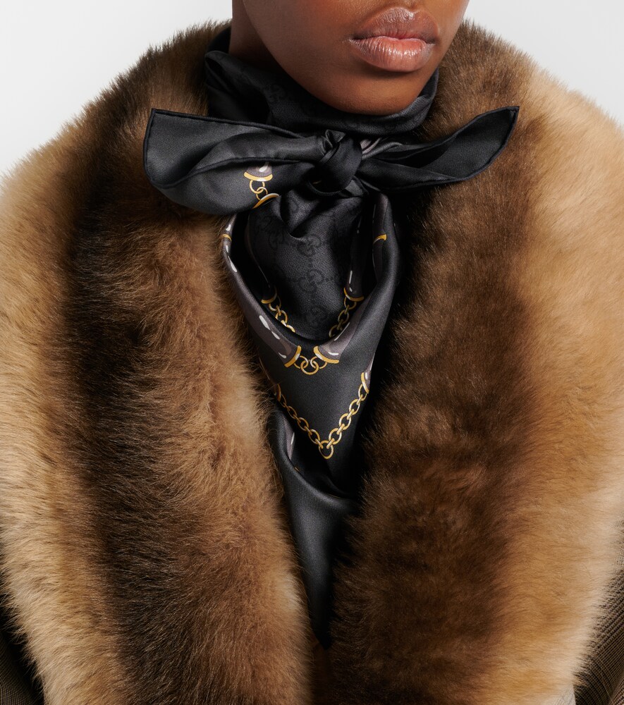 Gucci GG printed silk twill scarf