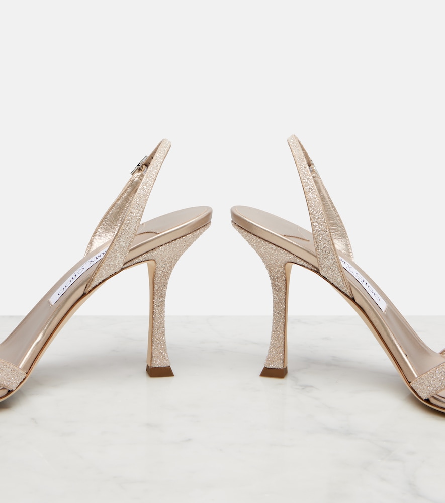  Jimmy Choo Jimmy Choo Elsy 90 Glitter Slingback Sandals 