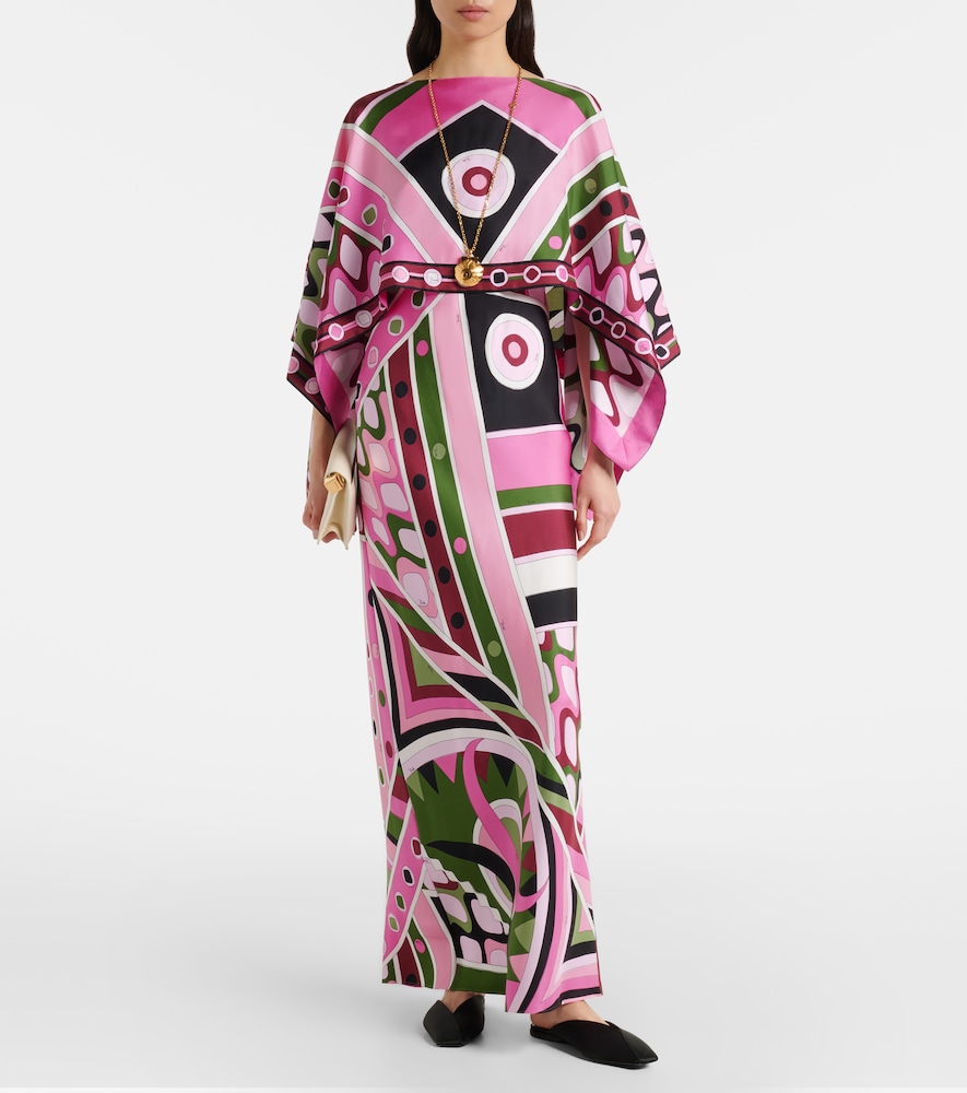 Pucci Vivara layered silk satin maxi dress