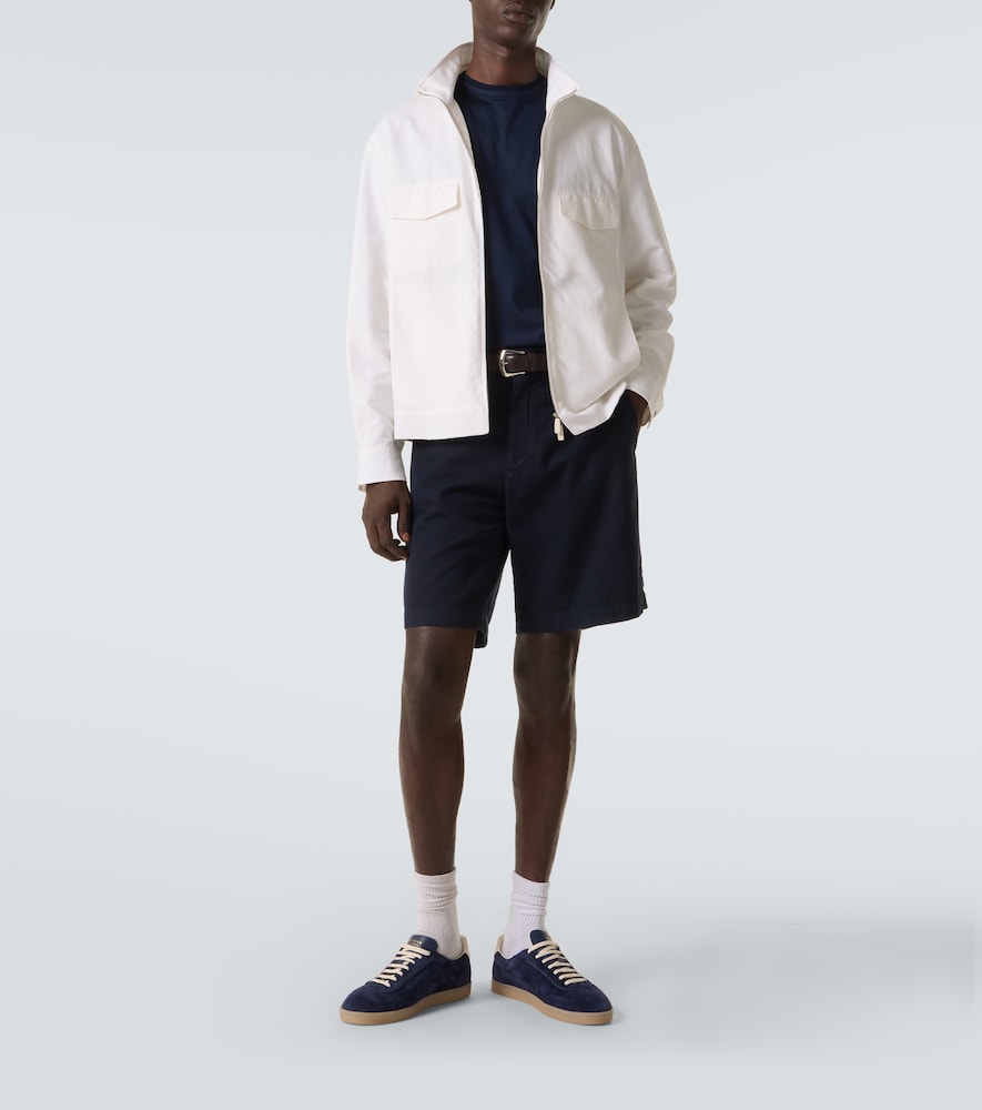 Canali Cotton Stripe T-shirt In Blue