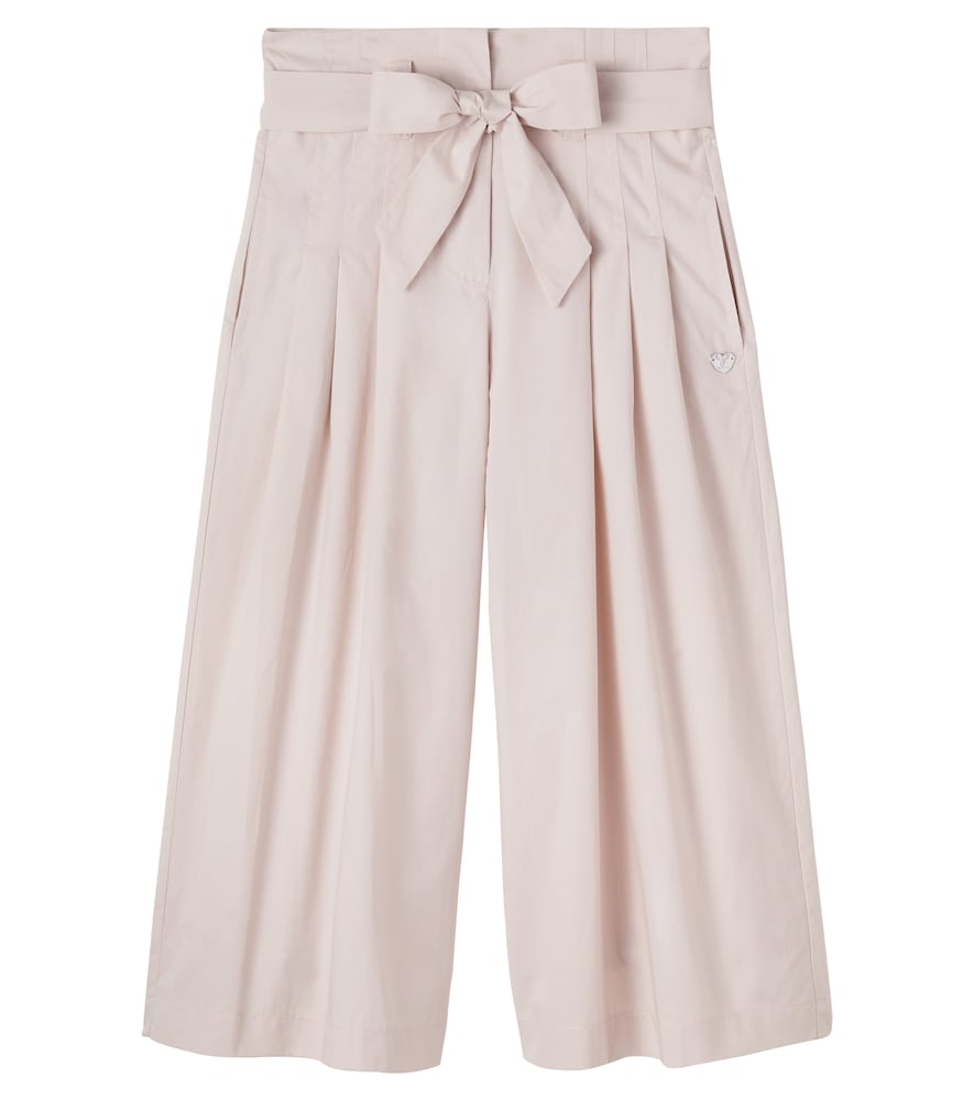 Monnalisa Beige Pleated Belted Cotton Pants Y Size 8 - Mytheresa