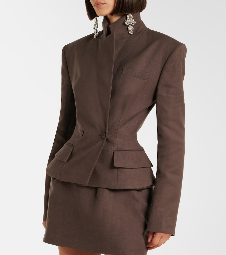  Magda Butrym Magda Butrym Peplum Linen Blazer 