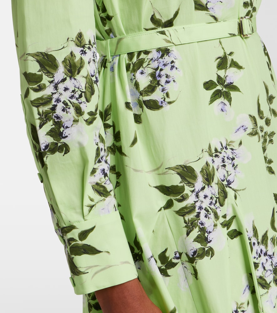 emilia wickstead ragna dress green rose floral print taffeta faille Kate Middleton Dark Green Floral Garden Party Summer Midi Dress –  opalroyaleclothing main image 0