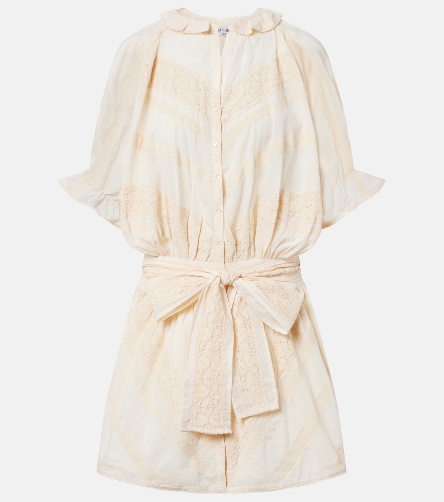 Juliet Dunn Embroidered cotton shirt dress