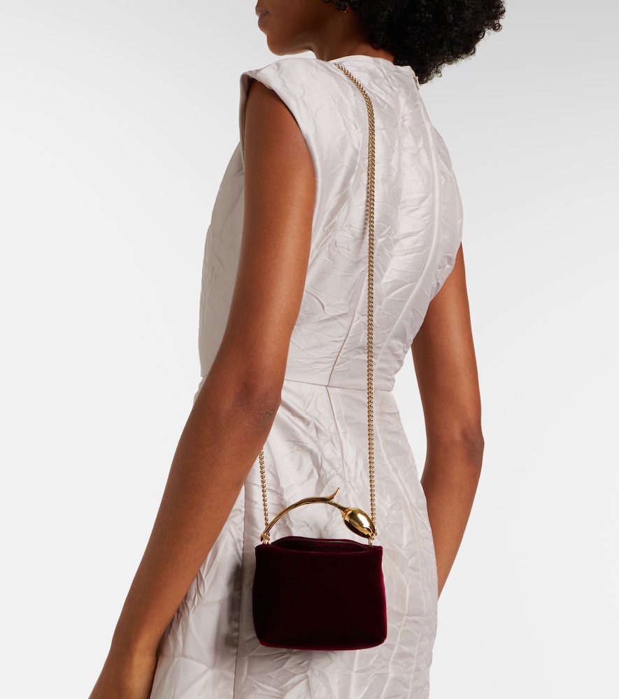 Erdem Bloom Micro velvet top-handle bag