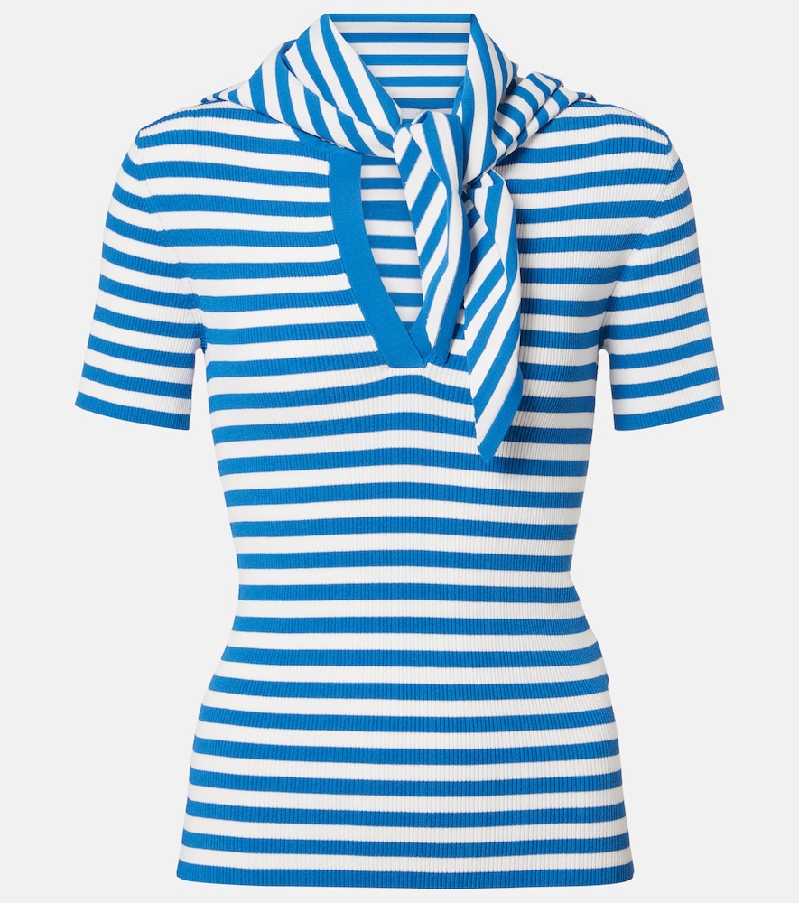 Max Mara Striped scarf-detail knitted top