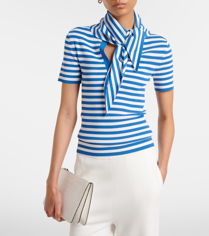 Max Mara Striped scarf-detail knitted top