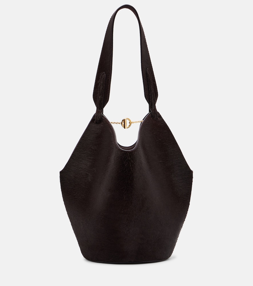Tote Bag Lotus Mini aus Kalbshaar und Veloursleder