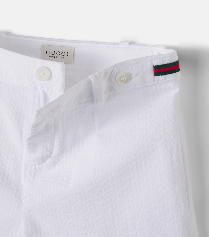  Gucci Kids Gucci Kids Web Stripe Cotton Bermuda Shorts 