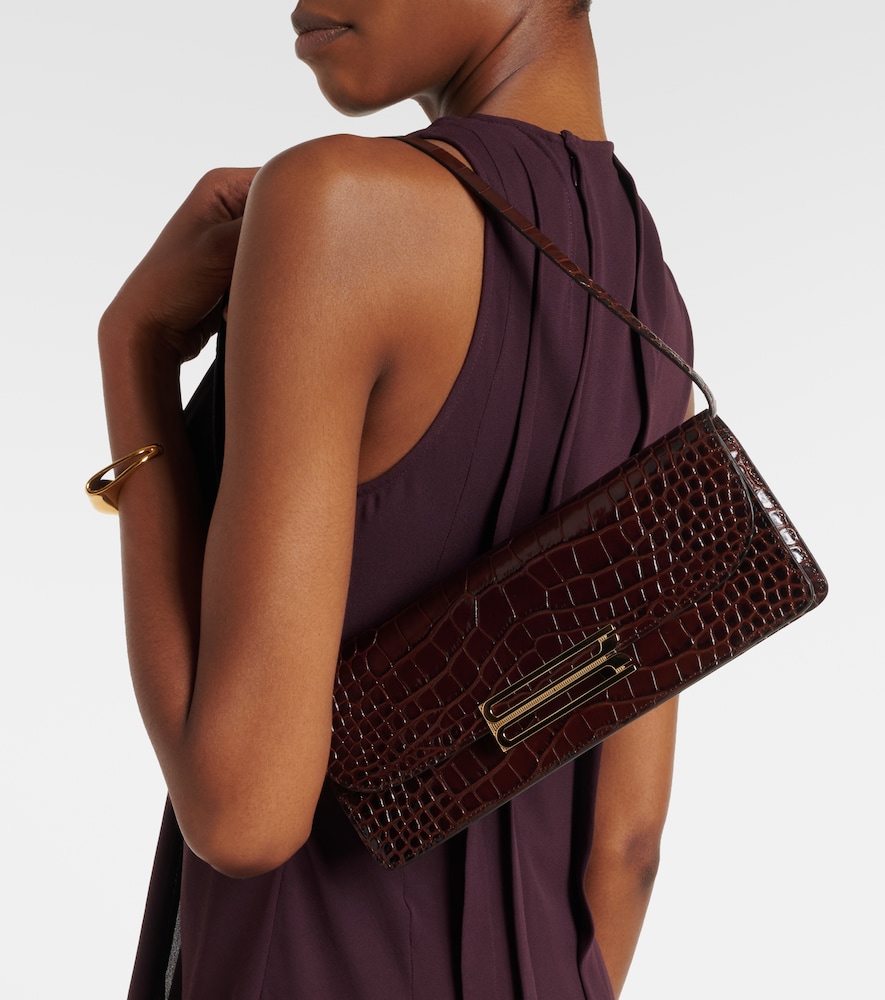 Victoria Beckham Dorian East-West croc-effect leather clutch