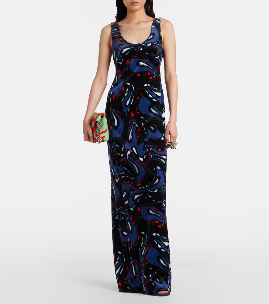 Dries Van Noten Printed cotton-blend velvet maxi dress | Thumbnail 3