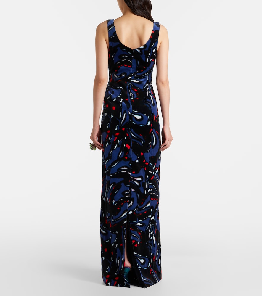 Dries Van Noten Printed cotton-blend velvet maxi dress | Thumbnail 4
