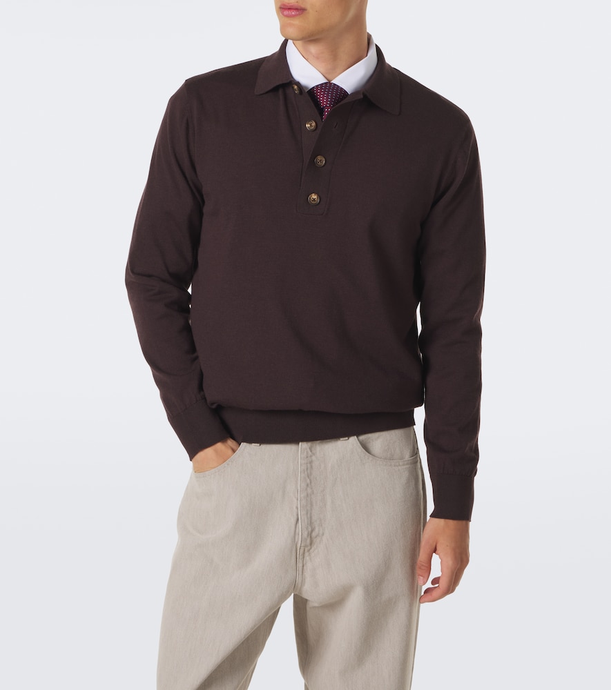 Cotton And Cashmere Polo Sweater