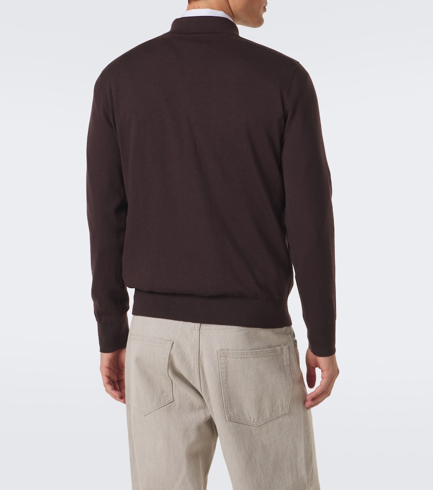 Cotton And Cashmere Polo Sweater
