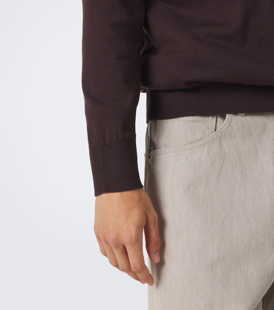 Cotton And Cashmere Polo Sweater