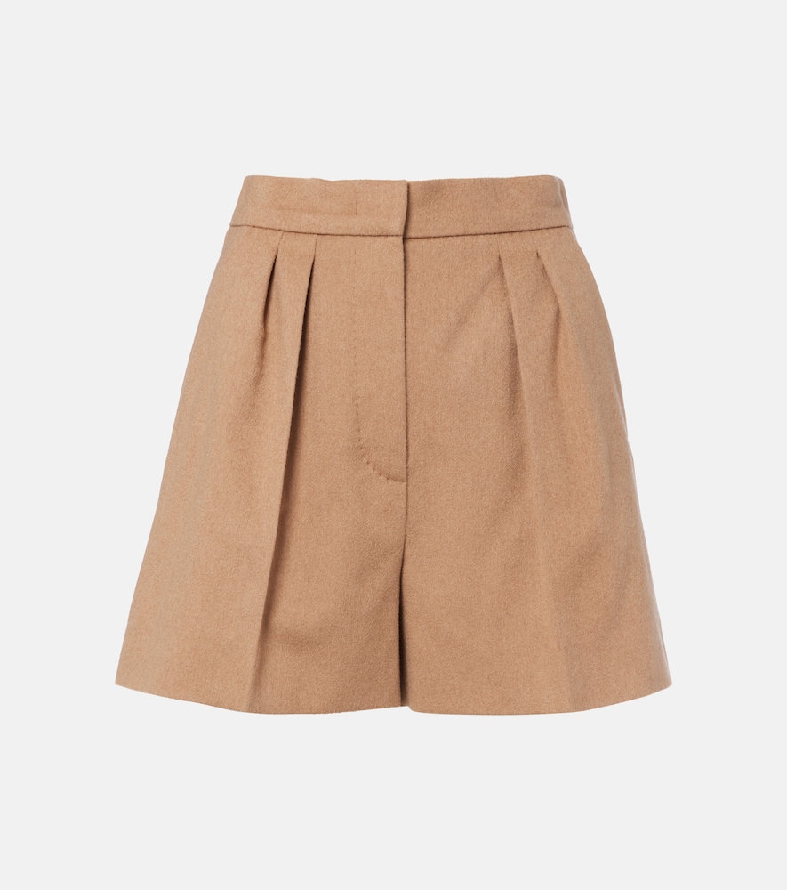 Max Mara Women's Beige Pleated Camel Hair Shorts UK Size 16 - Mytheresa