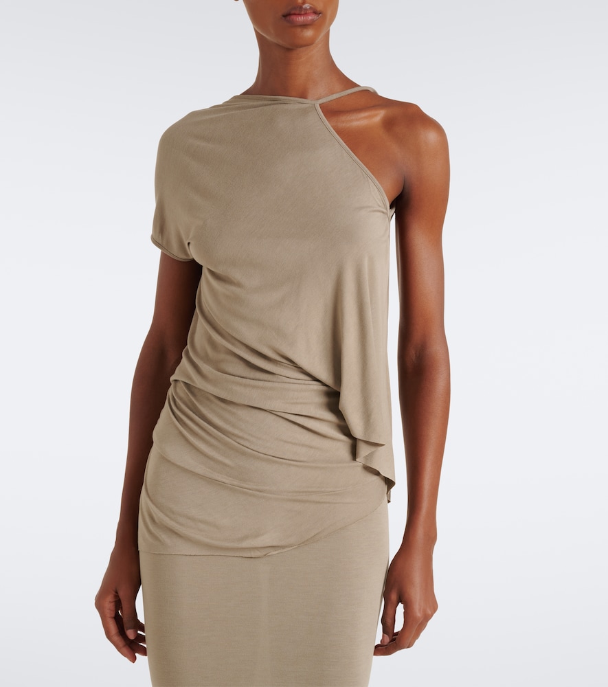 Lilies Tungsten Draped Open-Back Jersey Top