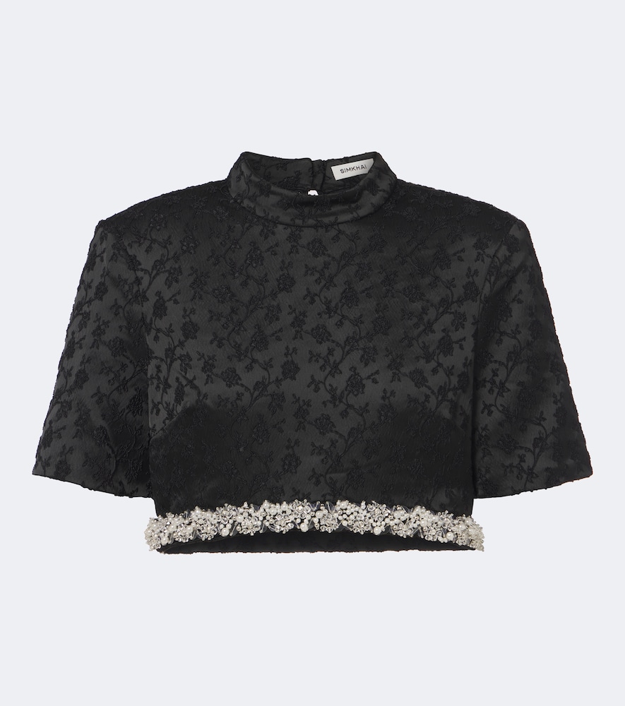 Top cropped Jalen in jacquard