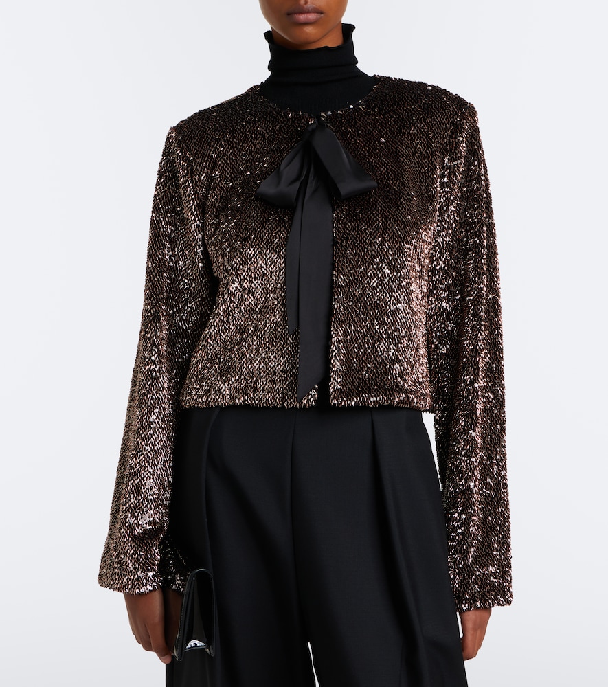 Bancroff Sequined Tie-Neck Jacket