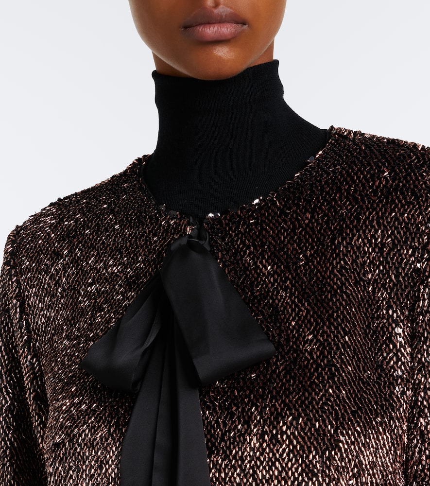 Bancroff Sequined Tie-Neck Jacket