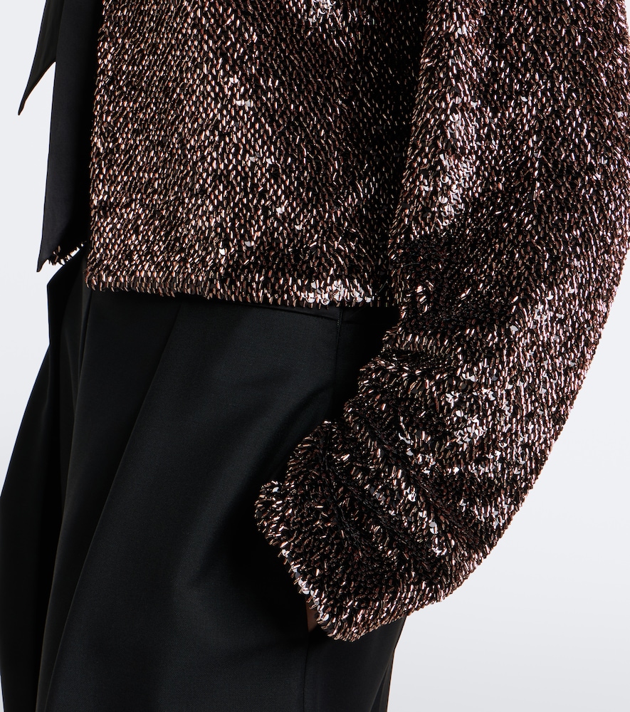 Bancroff Sequined Tie-Neck Jacket