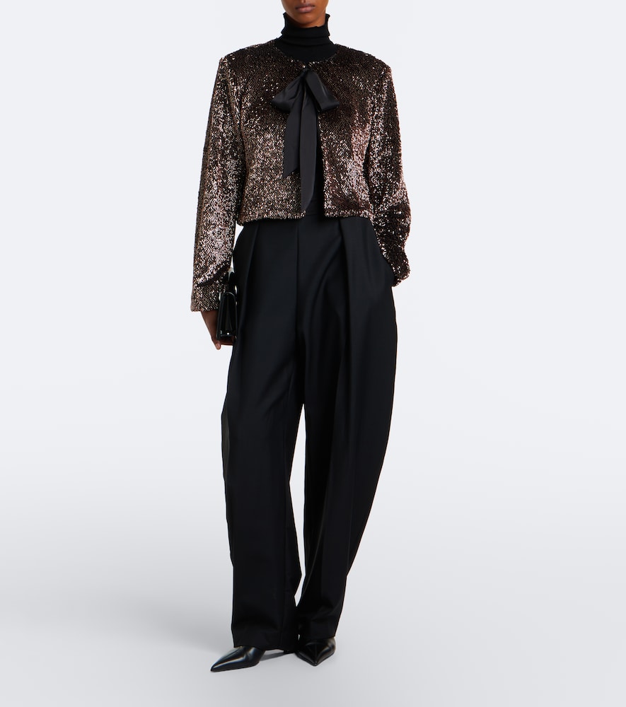 Bancroff Sequined Tie-Neck Jacket