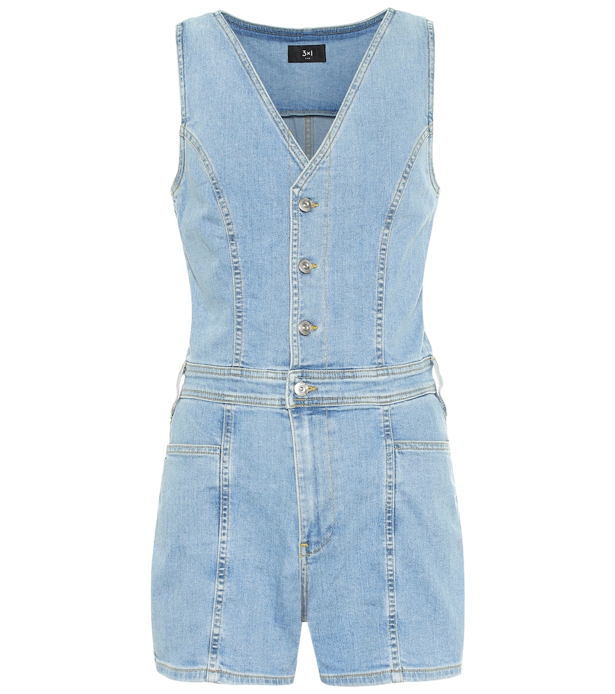 kijk in Cordelia Immuniseren 3x1 Albany Denim Playsuit In Blue | ModeSens