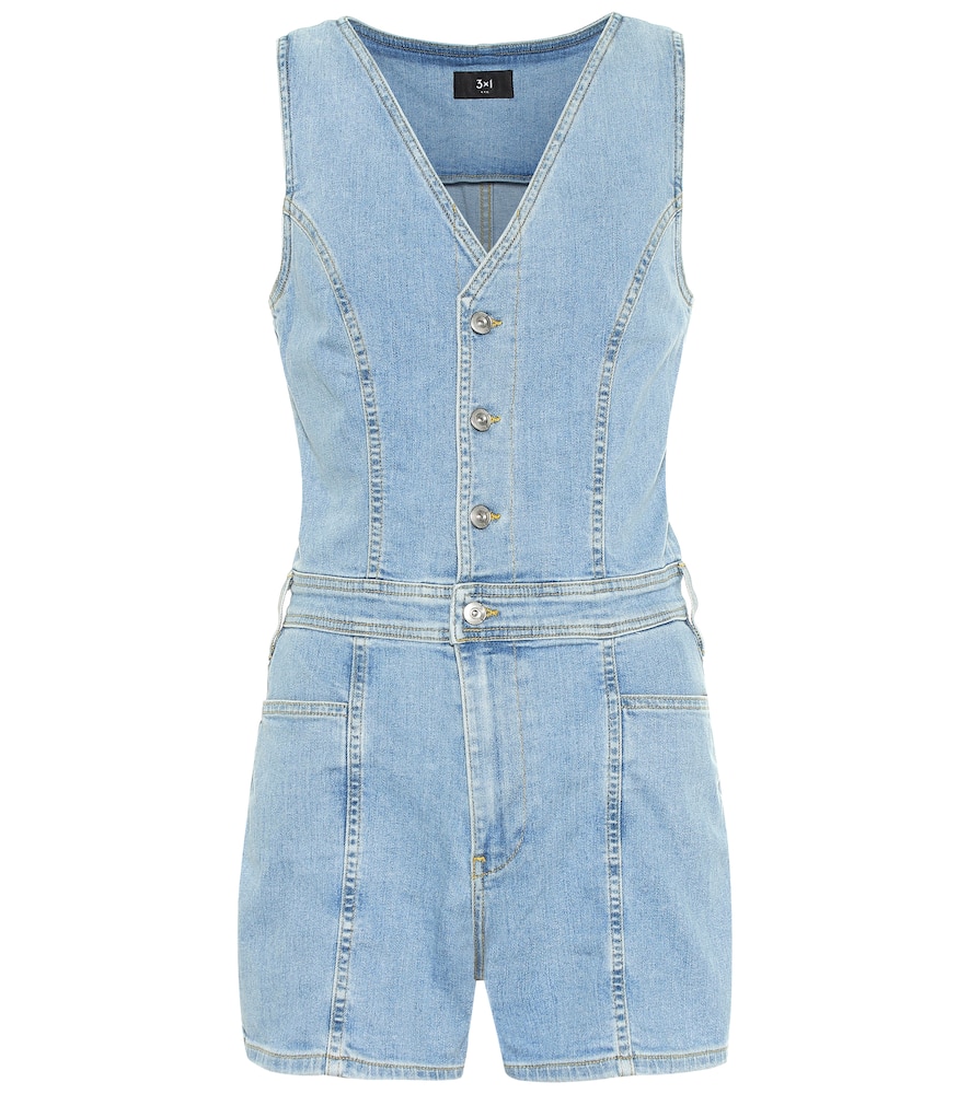 3X1 ALBANY DENIM PLAYSUIT,P00393298