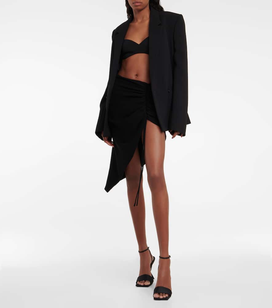 MONOT MÔNOT ASYMMETRIC CRÊPE MIDI SKIRT