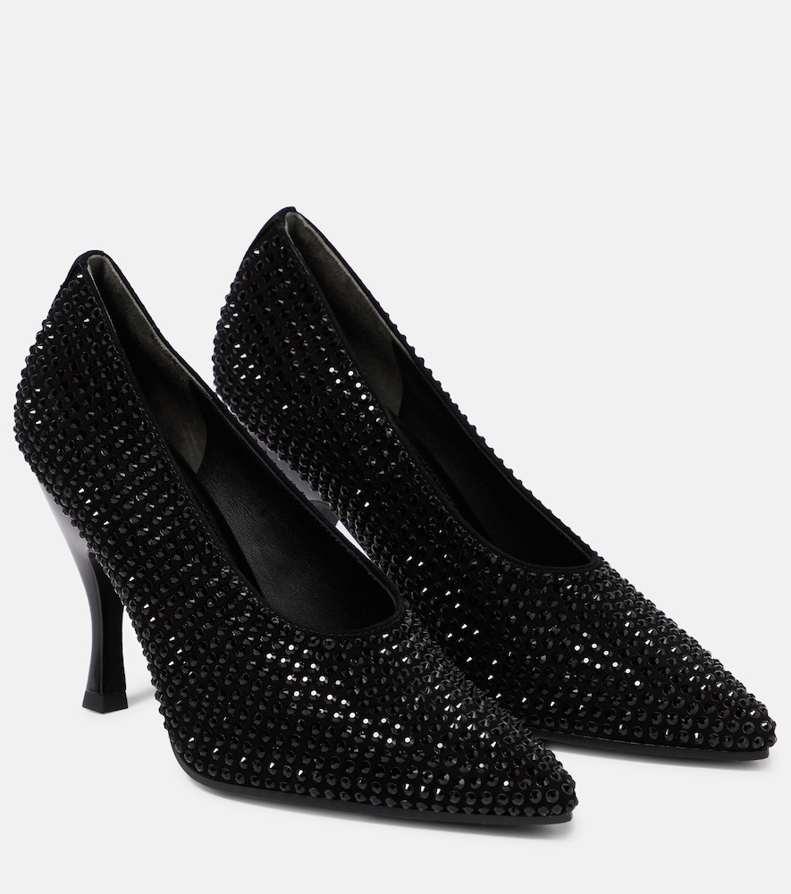 Tory Burch Women's Black Crystal-Embellished Pumps UK Size 2.5 - Mytheresa