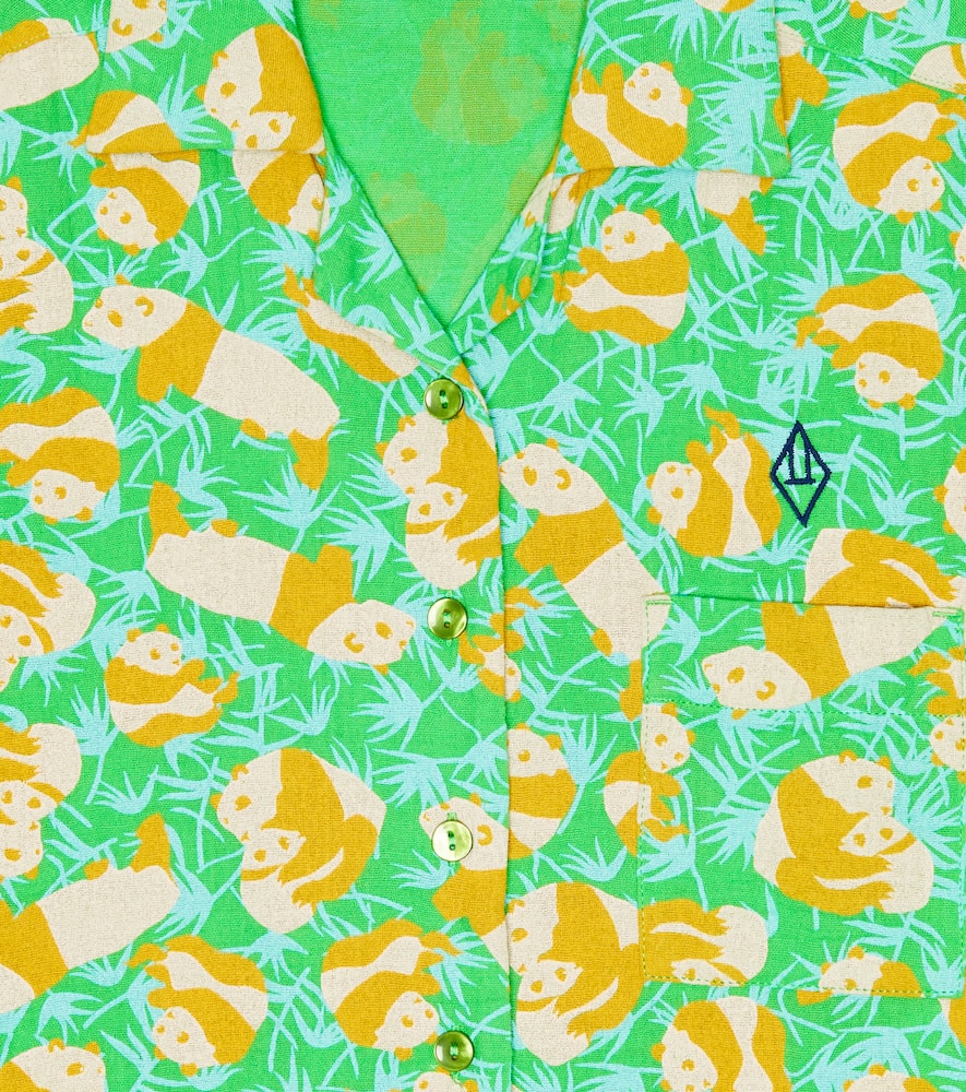 The Animals Observatory Kangaroo Printed Cotton T-shirt In Green