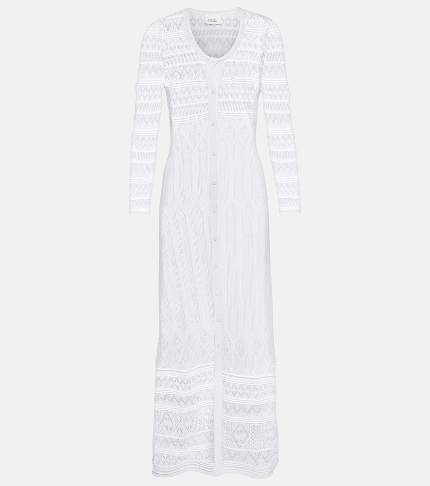 Crochet-knit maxi dress