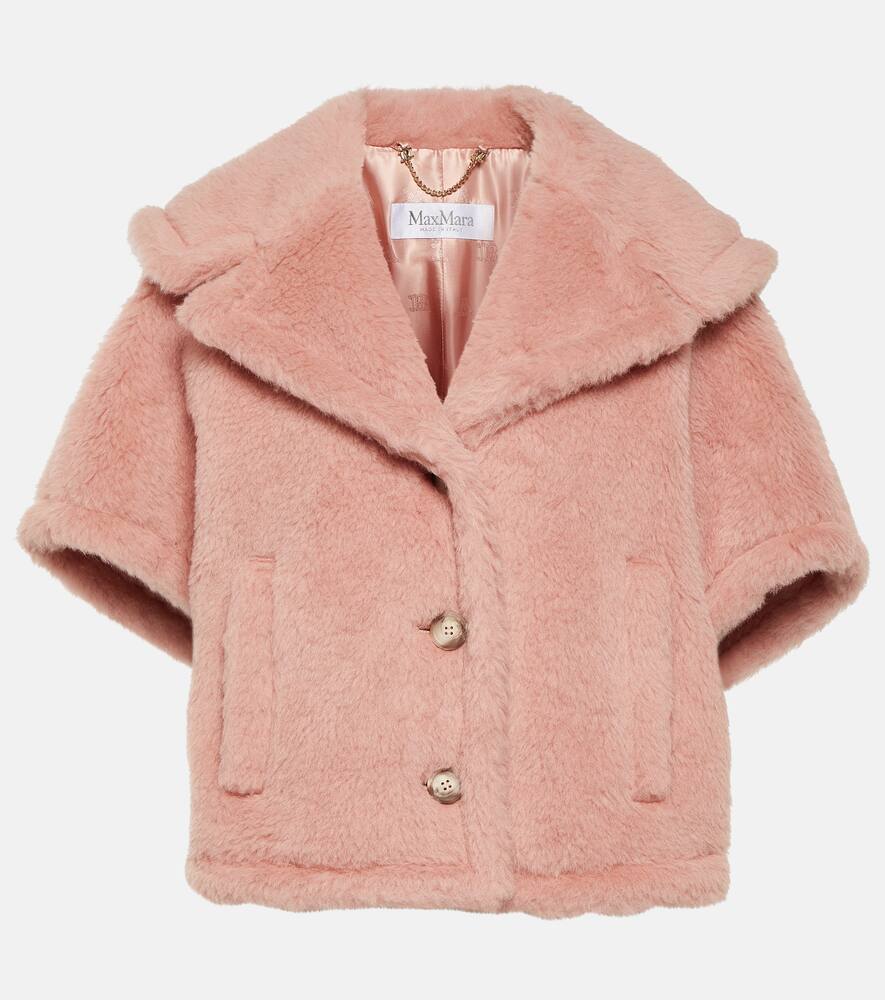 Max Mara Cambusa Teddy Cape In Pink