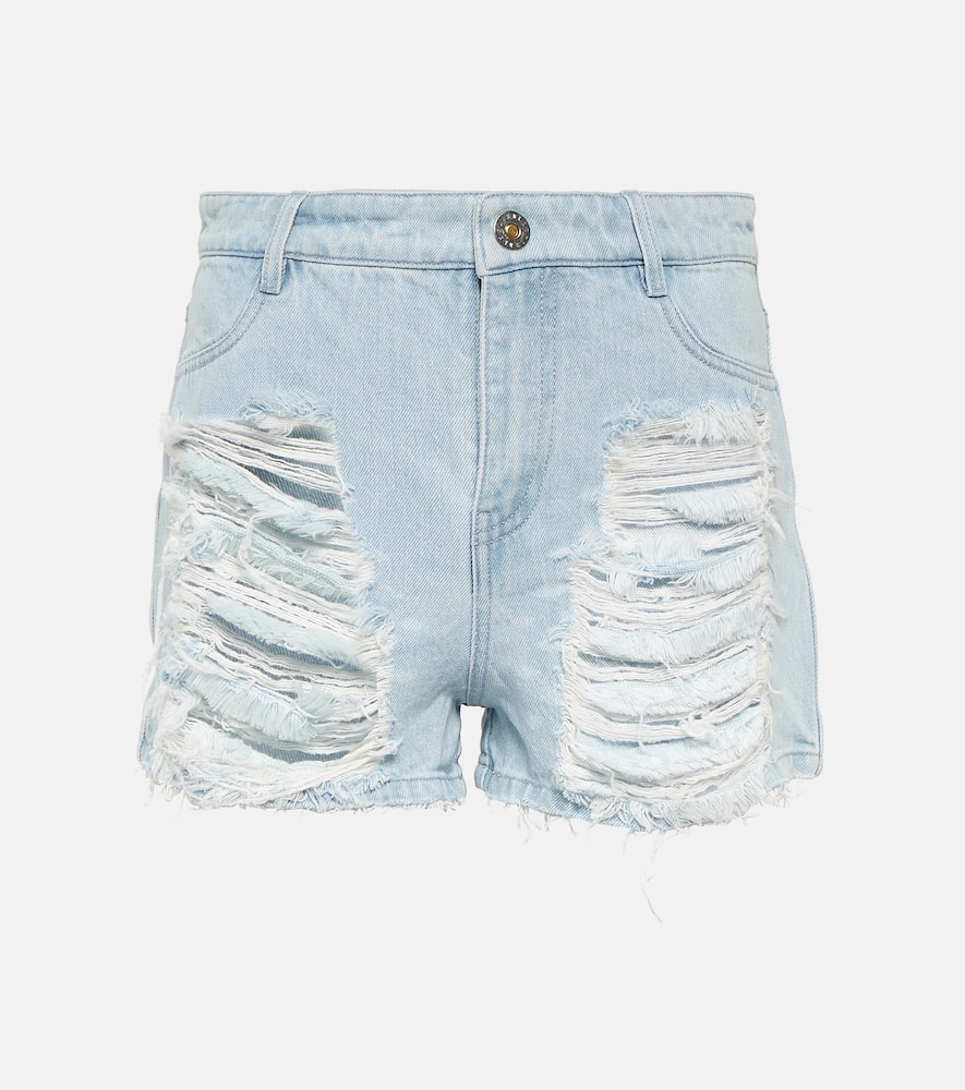 Dion Lee Distressed high-rise denim shorts