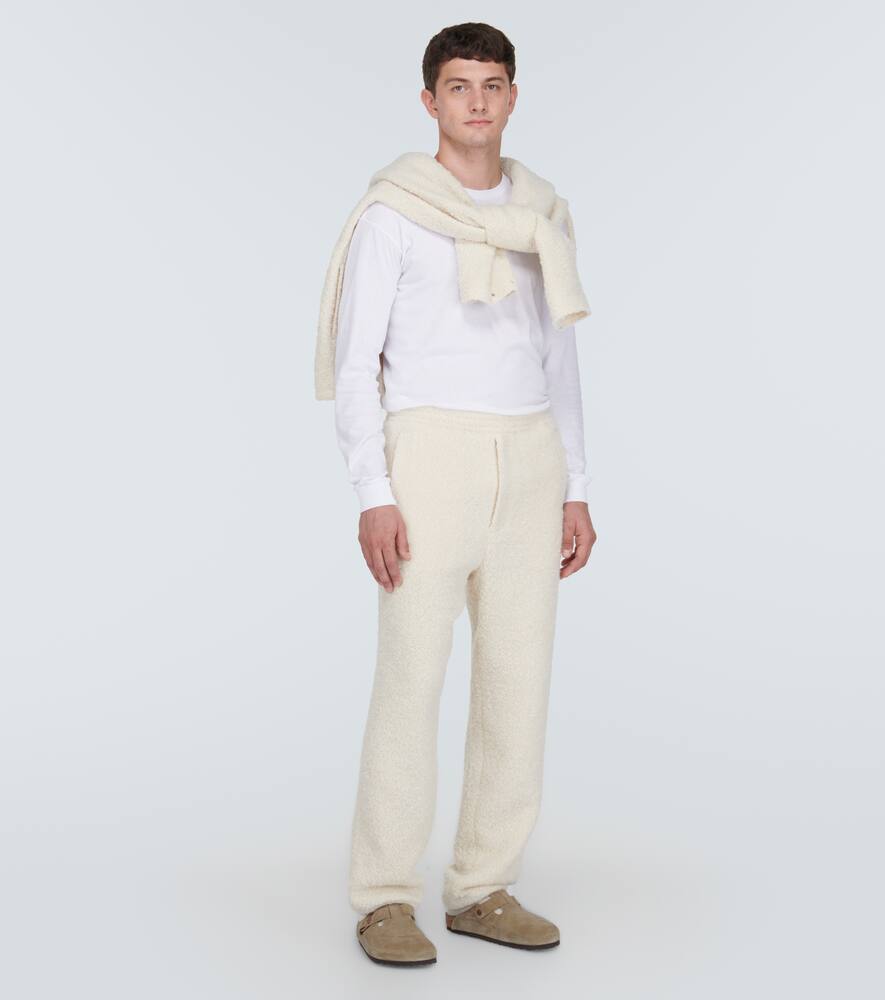 Auralee Straight Leg Wool And Alpaca Blend Pants In White